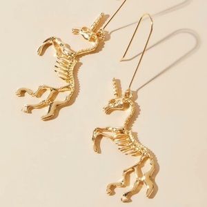 Unicorn Skeleton Earrings